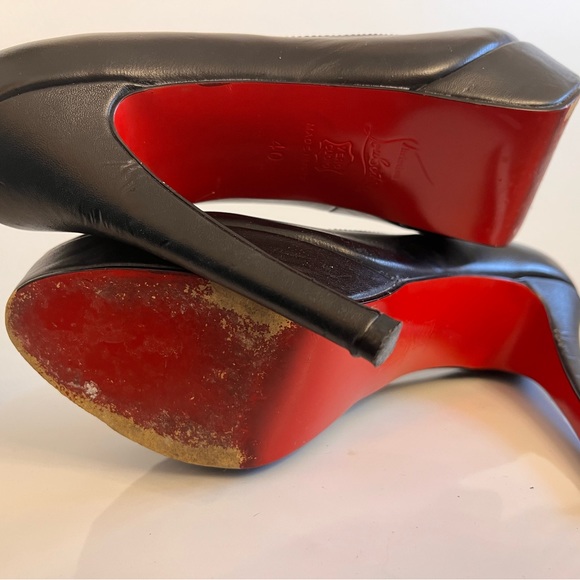 Designer black leather pumps size 40 EUR - Picture 6 of 8